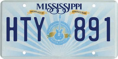 MS license plate HTY891