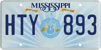 MS license plate HTY893