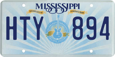 MS license plate HTY894
