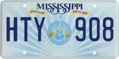 MS license plate HTY908