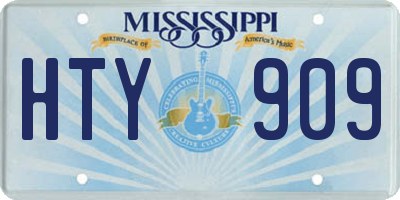 MS license plate HTY909