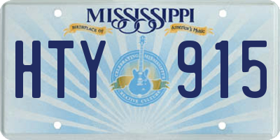 MS license plate HTY915