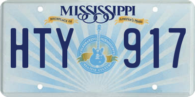 MS license plate HTY917