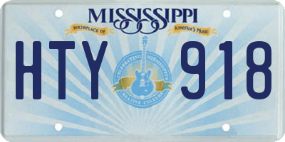 MS license plate HTY918