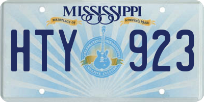 MS license plate HTY923