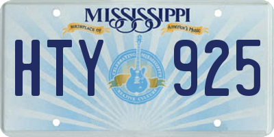 MS license plate HTY925