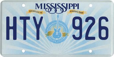 MS license plate HTY926