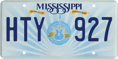 MS license plate HTY927