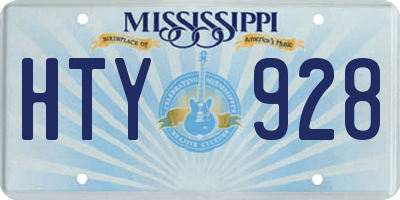MS license plate HTY928