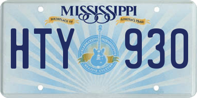 MS license plate HTY930