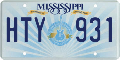 MS license plate HTY931