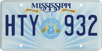 MS license plate HTY932