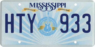 MS license plate HTY933