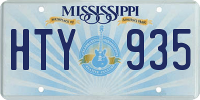 MS license plate HTY935