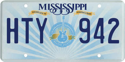 MS license plate HTY942