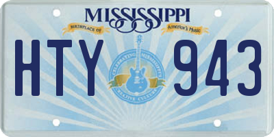 MS license plate HTY943