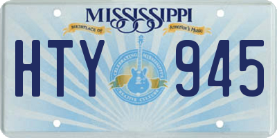 MS license plate HTY945