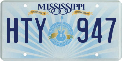 MS license plate HTY947