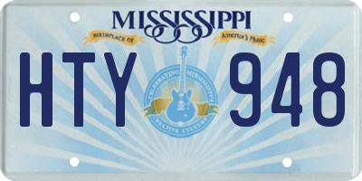 MS license plate HTY948
