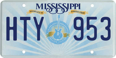 MS license plate HTY953