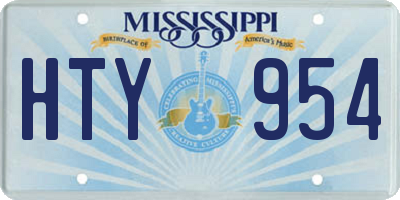 MS license plate HTY954
