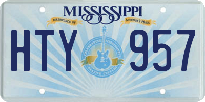 MS license plate HTY957