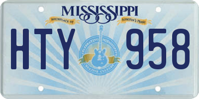 MS license plate HTY958