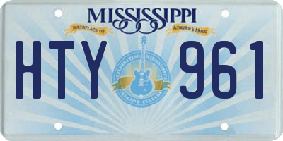 MS license plate HTY961