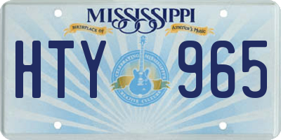 MS license plate HTY965