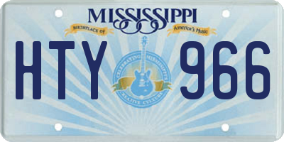 MS license plate HTY966