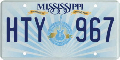 MS license plate HTY967