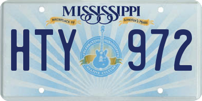 MS license plate HTY972