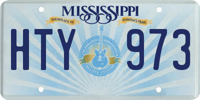 MS license plate HTY973