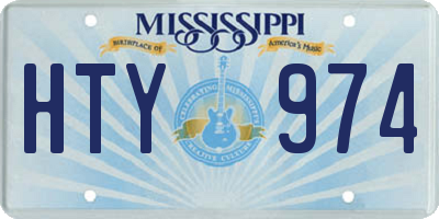 MS license plate HTY974