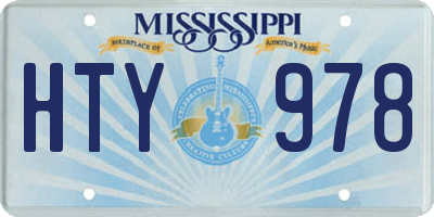 MS license plate HTY978