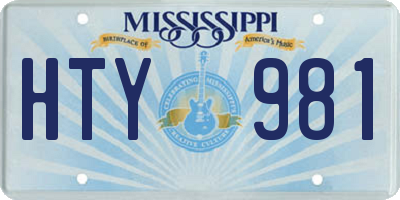 MS license plate HTY981