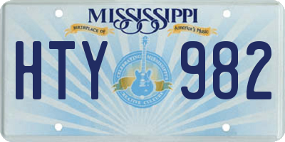 MS license plate HTY982