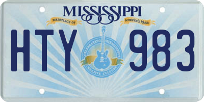 MS license plate HTY983