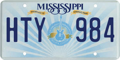 MS license plate HTY984