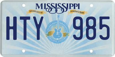 MS license plate HTY985
