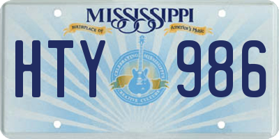 MS license plate HTY986