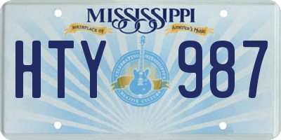 MS license plate HTY987