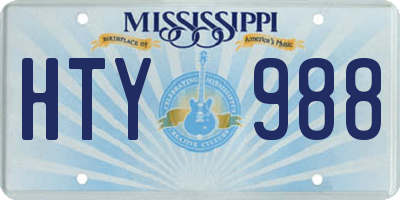 MS license plate HTY988