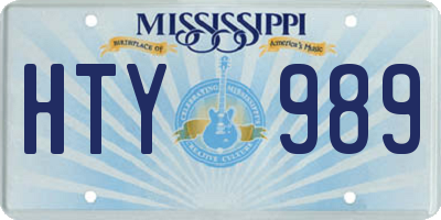 MS license plate HTY989