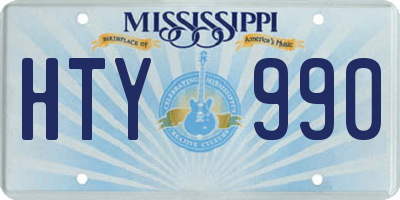 MS license plate HTY990
