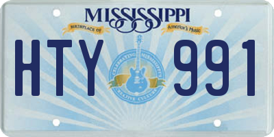 MS license plate HTY991