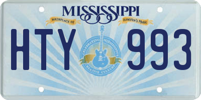 MS license plate HTY993