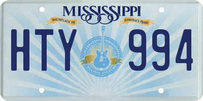 MS license plate HTY994