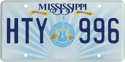 MS license plate HTY996