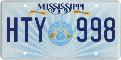 MS license plate HTY998